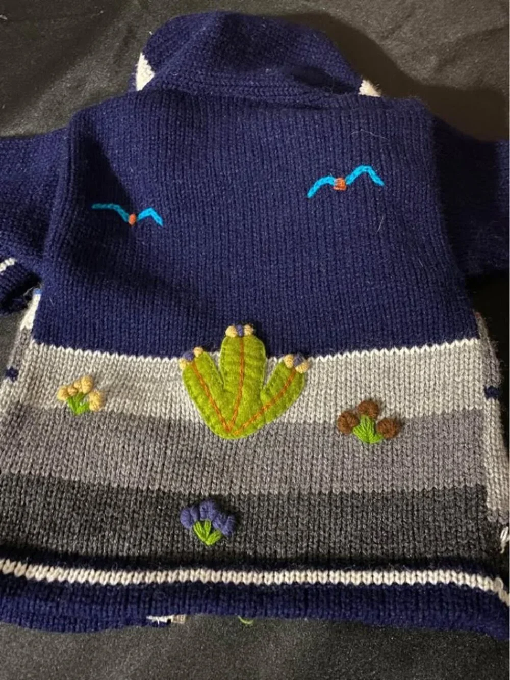Handmade In Peru Sweater Jacket Embroidery Infant Baby.
